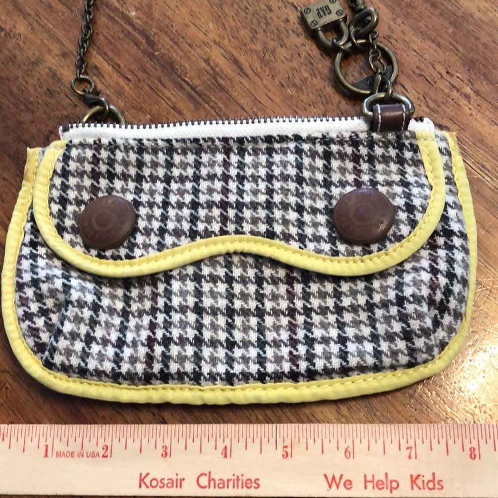 GAP Plaid Handbag-Lock & Key Logo Zipper Pull EUC